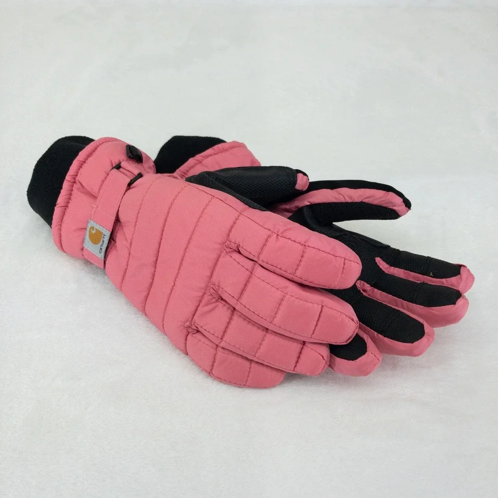 Carhartt Gloves Womens Medium Pink Quilted Insulated Adjustable Winter Outdoor